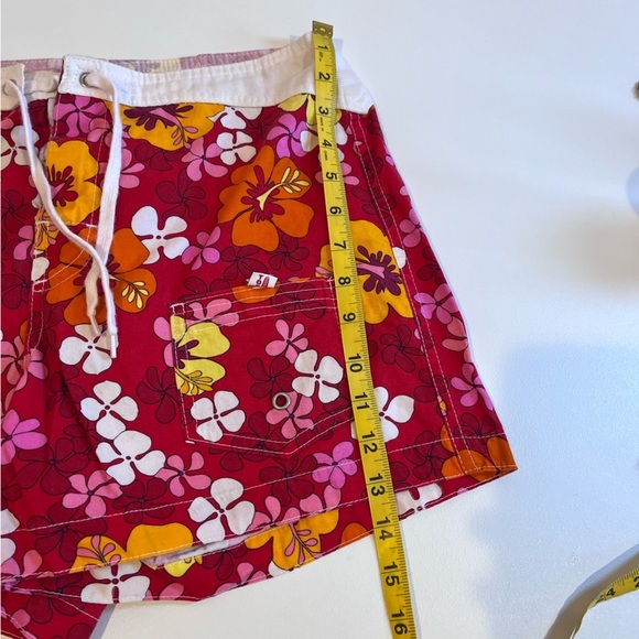 vintage y2k toes nose red floral print summer shorts psychedelic retro vacation - Picture 6 of 8